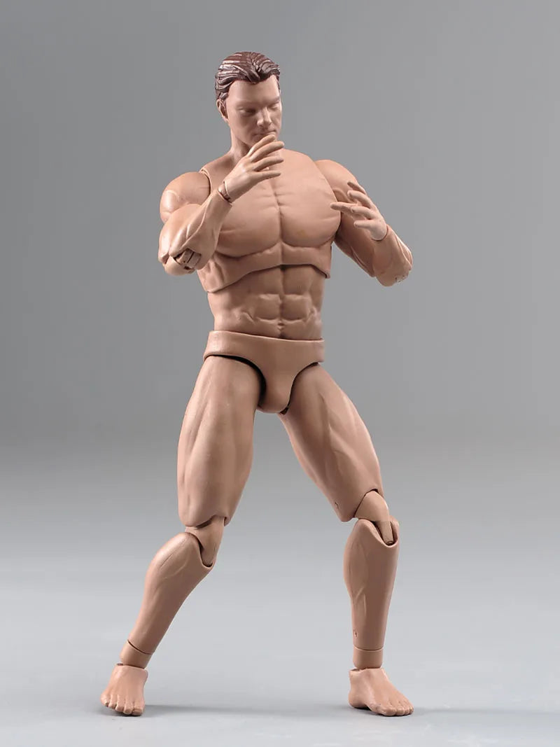 ANT AM116 1/12 Scale Male Muscle Action Figure with Head Hands Gun Shoes Model 6-inch Male Soldier Flexible Joint Strong Body