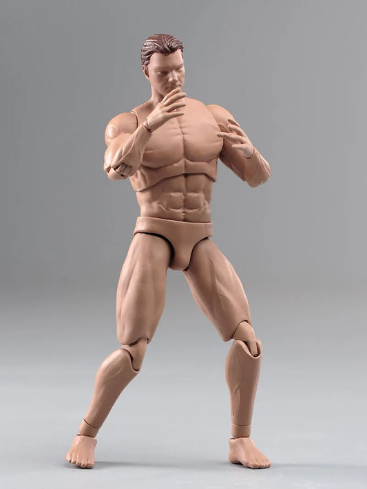 ANT AM116 1/12 Scale Male Muscle Action Figure with Head Hands Gun Shoes Model 6-inch Male Soldier Flexible Joint Strong Body