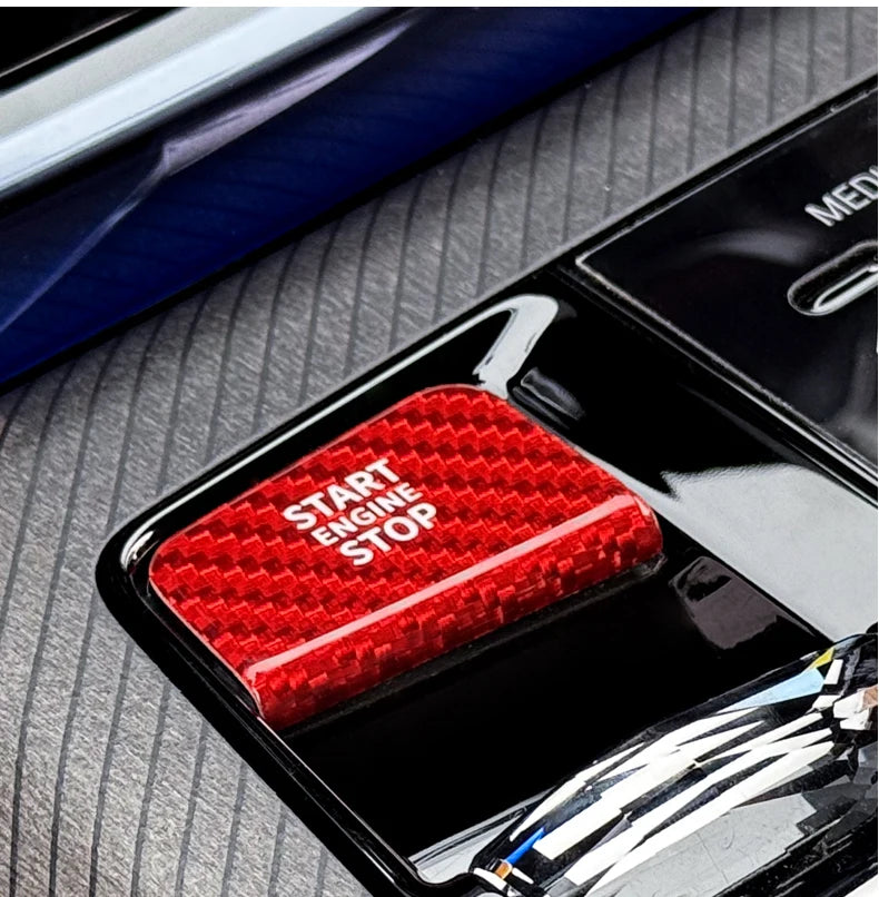 For BMW 5 7 X3 series i5i7 G45 G60 G70 2023-2026 Real carbon fiber one-key start button decorative stickers interior accessories