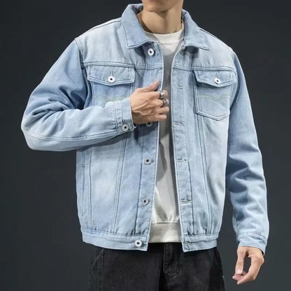 Korean Version Winter New Warm Men'S Denim Jacket With Plush Thick Coat Casual Jacket Men'S Loose Tops