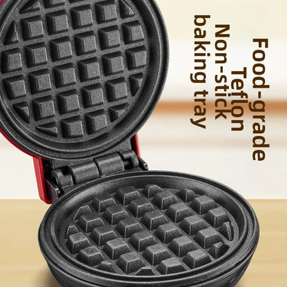 Mini Electric Waffle Maker Double-Sided Heating Household Sandwich Maker Breakfast Roaster Small Kitchen Dessert Cooking Machine