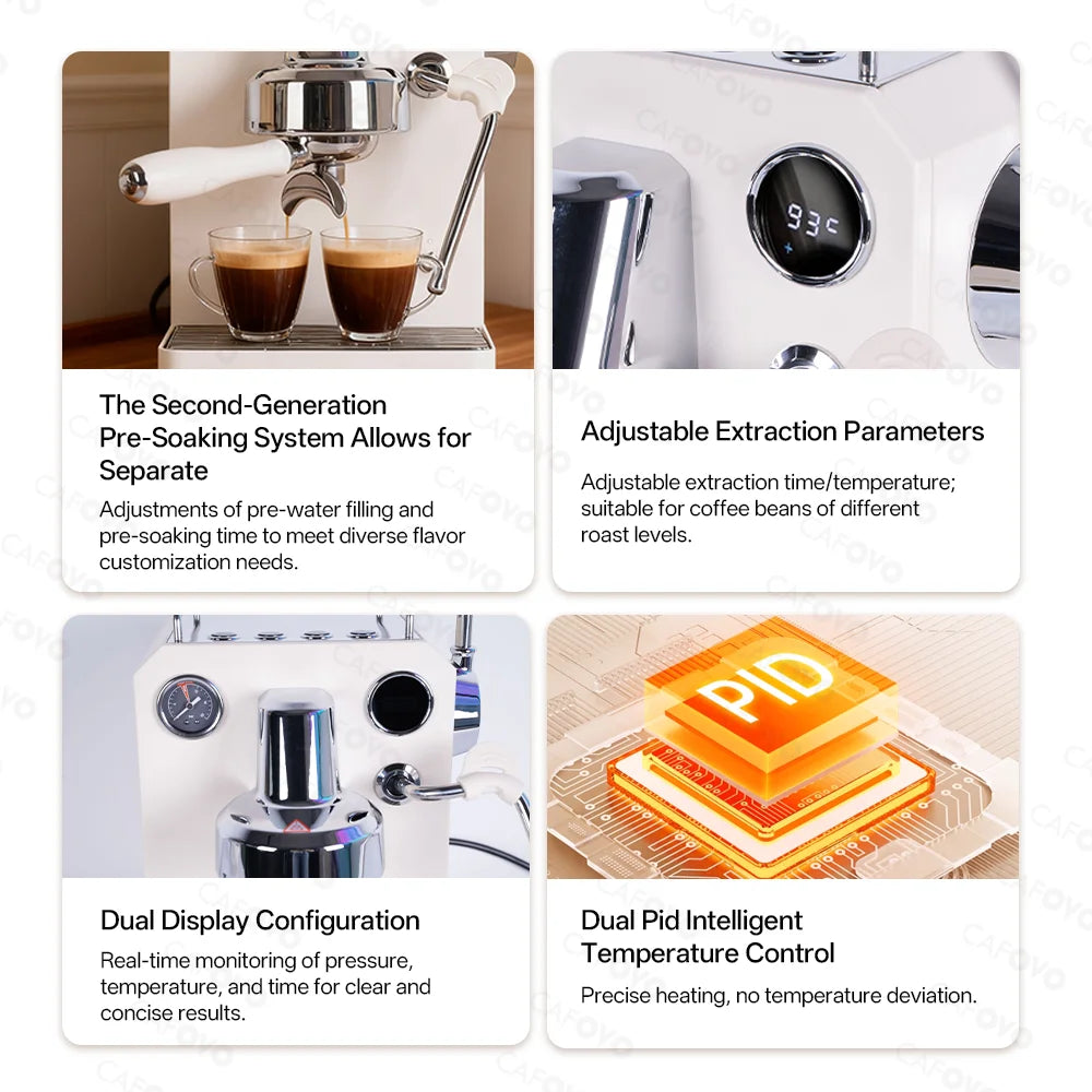 CAFOVO Owl Pro G3006H Small Household Semi-automatic Coffee Machine Freshly Ground Italian Espresso Machine 220V