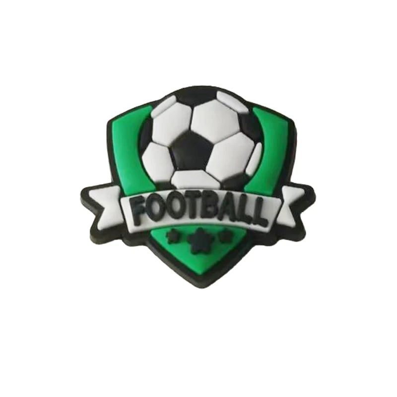 1-20PCS Sport Eat Sleep Soccer PVC Shoe Charms Sandals Shoes Ornaments Buckle Clog Hole Slipper Accessories Holiday Present