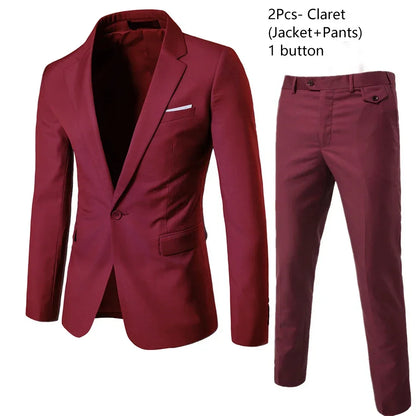Men Suits Wedding 3 Pieces Elegant 2 Outfit Set Blazers Fashion  Business Classic Jackets Vest Pants 2024 Formal Clothing