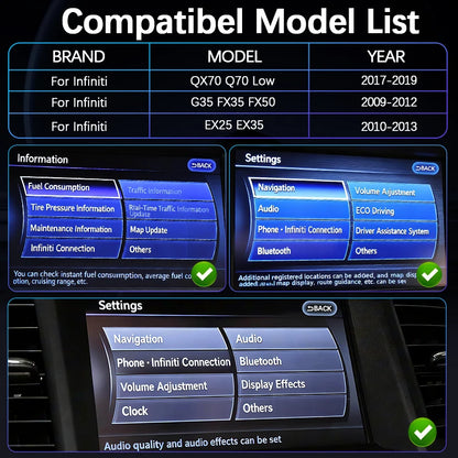 Wireless CarPlay Module For Nissan Pathfinder 2013-2019 QX60 QX70 QX80 Android Auto Car Play