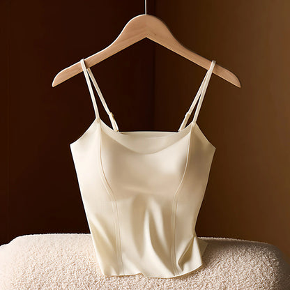 Women's Camisole With Built-in Chest Pad New Summer Style Wearable Outside or as Layering Fishbone Structure Integrated Bra-s