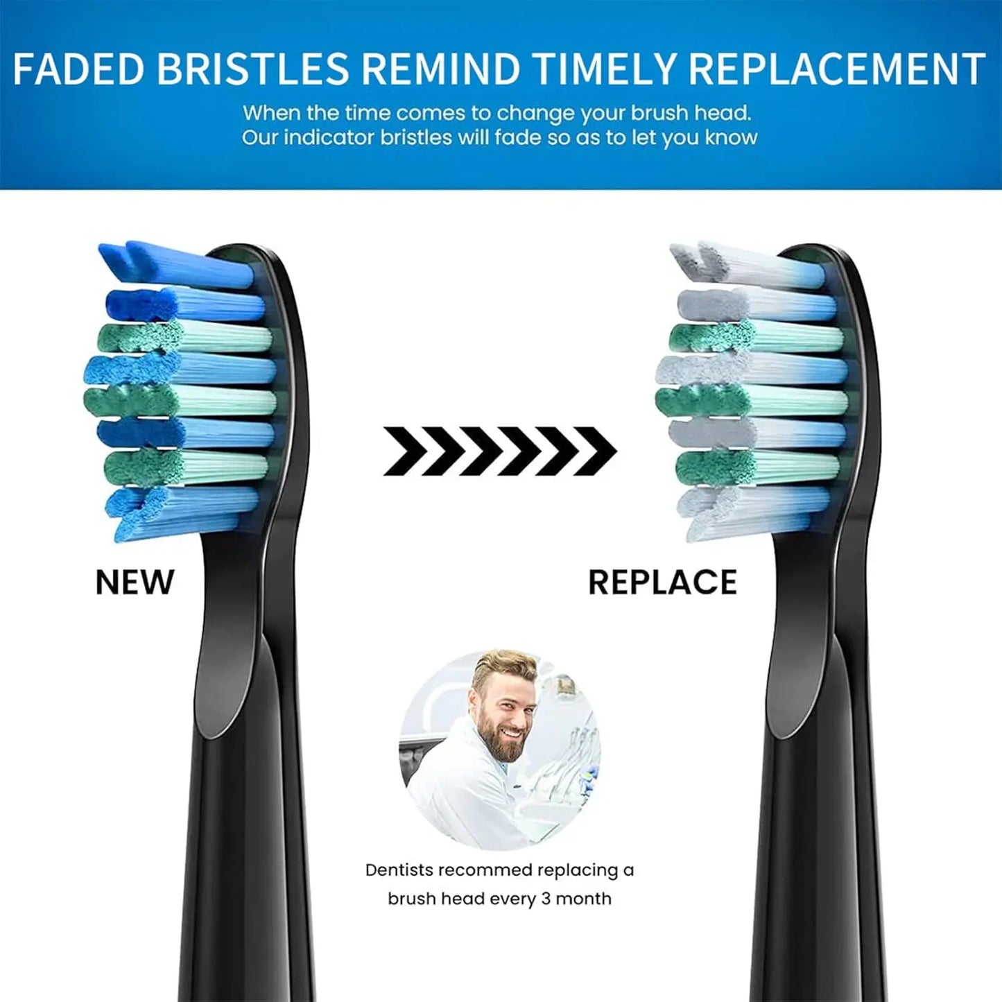 COSOUL Replacement Toothbrush Heads for COSOUL Electric ToothBrush Soft Bristle Nozzles Deeply Clean