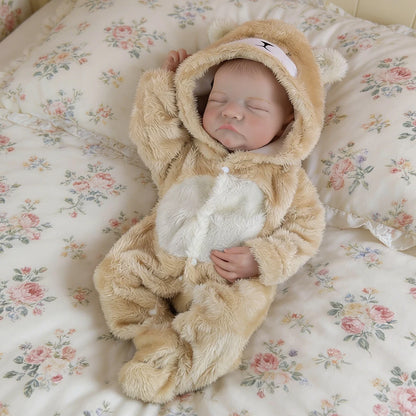18-inch Rebirth Baby Doll 46cm Vinyl Realistic Sleep Newborn Dolls, Cute Bear Clothes, Children's Birthday Gift