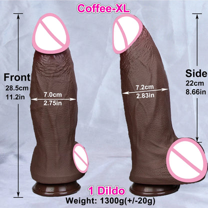 4 Sizes Realistic XXL Thick Penis Soft Silicone Dildo Male Genitals Vaginal Masturbation Suction Cup Dick Woman Anal Sex Toys
