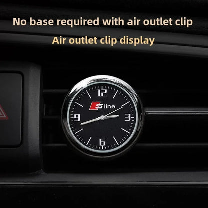 1pc Car Mini Clock Quartz Clock  Night For Audi  Sline A3 A4 A5 A6 A6L A7 A8 Q3 Q5 Q7 S3 S4 S5 RS3 RS4 RS6