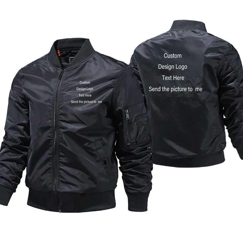 Bomber Jackets And Coat Ropa Men Custom Jacket Hombre Large Size Clothes Jacket Pilot Motorcycle Autumn Winter Coat DIY Logo