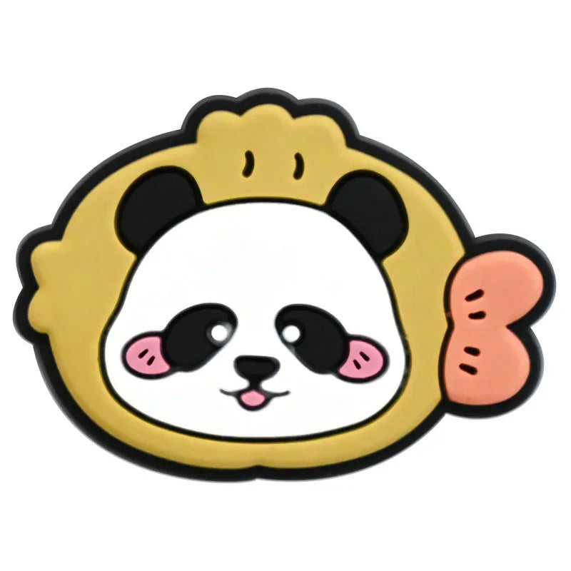 1/20/50/100Pcs Panda Series Shoe Charms Cute animal Shoes Accessories Decoration Clog Sandal Buckle Bithday Holiday Party Gifts