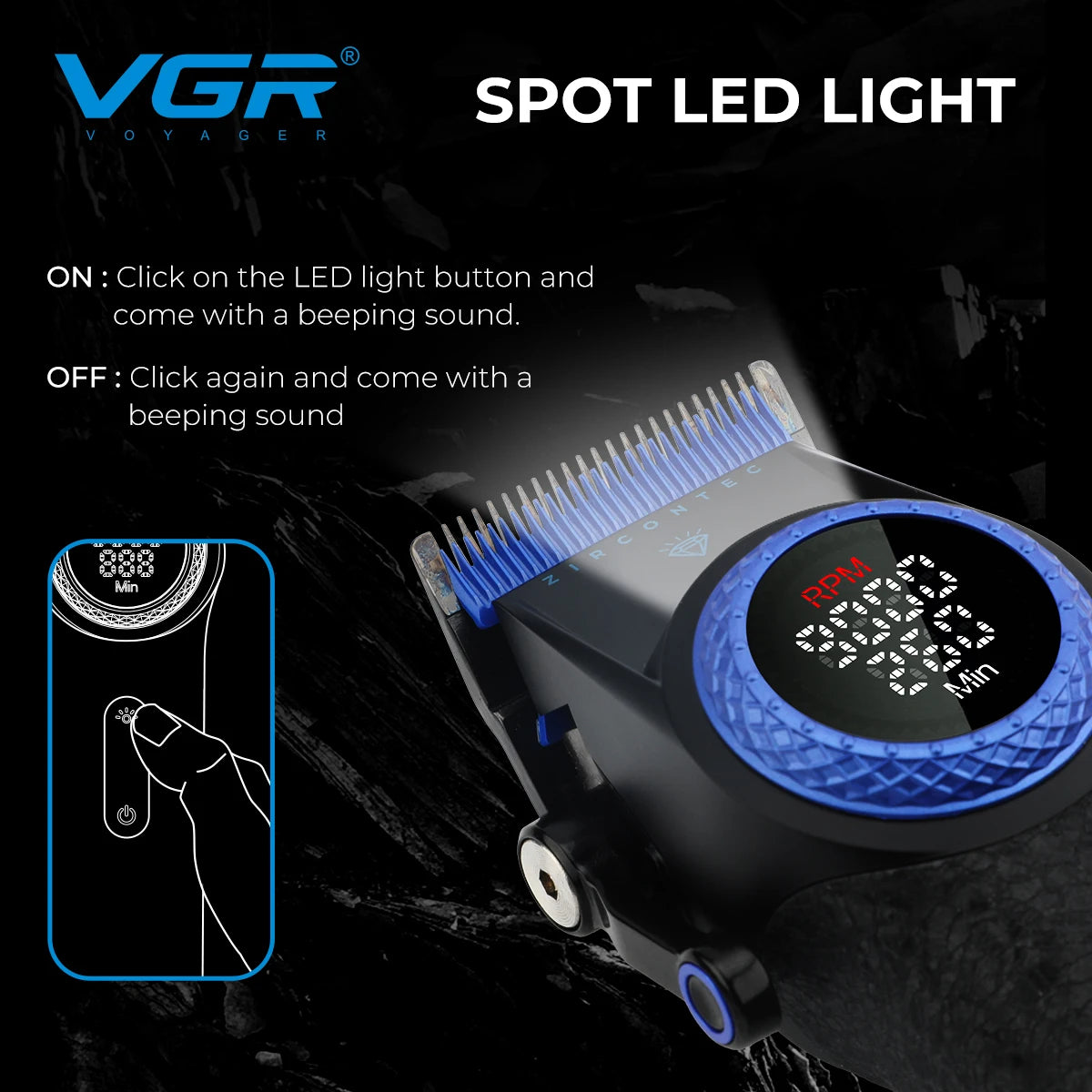 VGR Professional Hair Clipper with 12000 RPM High end Base Hair Trimmer Hair Salon Home Multi gear Adjustable Hair Clipper V-001