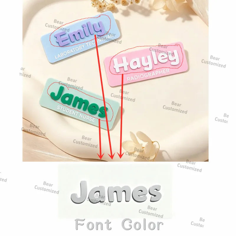 Custom  Acrylic Name Brooch ，Work Name Badge， Personalised Name Badge, Acrylic Name Badge, Gift for Nurse Present for Teacher