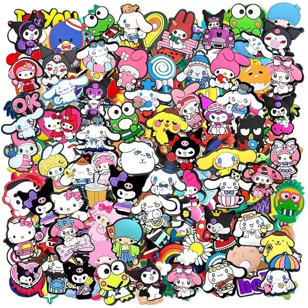 Mesuca Mixed Random Sanrio Hello KT 20-100 Shoe Charms For Sandals,Shoe Decoration Accessories Shoe Pins Great Gift For Men Wom