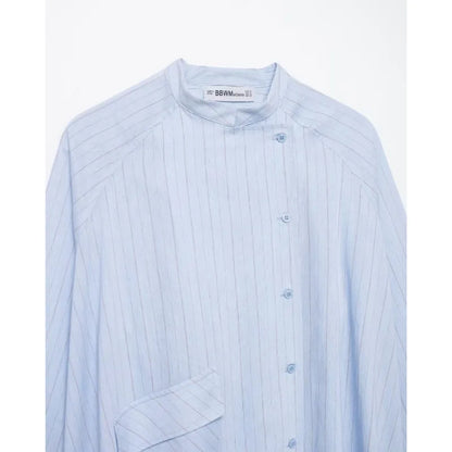 Women's Striped Shirt with Pocket New Spring Long Cuffed Sleeve O Neck Simple Women Shirt & Blouses Asymmetric Hem Female Tops