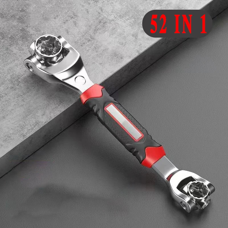 52 in 1 Tools Socket Works Universal Ratchet Spline Bolts Sleeve Rotation Hand Tools 360 Degree Multipurpose Tiger Wrench Tools