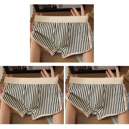 3pcs Pure Cotton Mens Boxer Briefs Males Strip Underwears Boy Comfortable Underpants Mans Breathable PantiesTeenage Boxer Shorts