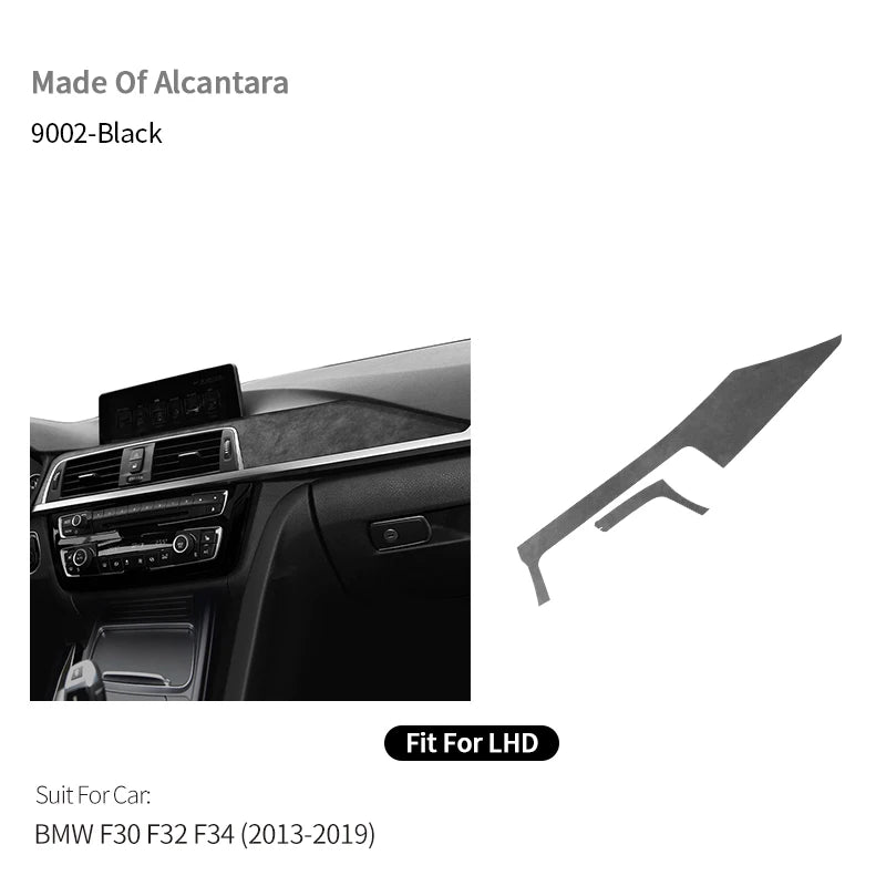 For BMW F30 F32 F34 Center Console Dashboard and Instrument Panel Trim Sticker Car Interior Tuning Accessorie Made of Alcantara