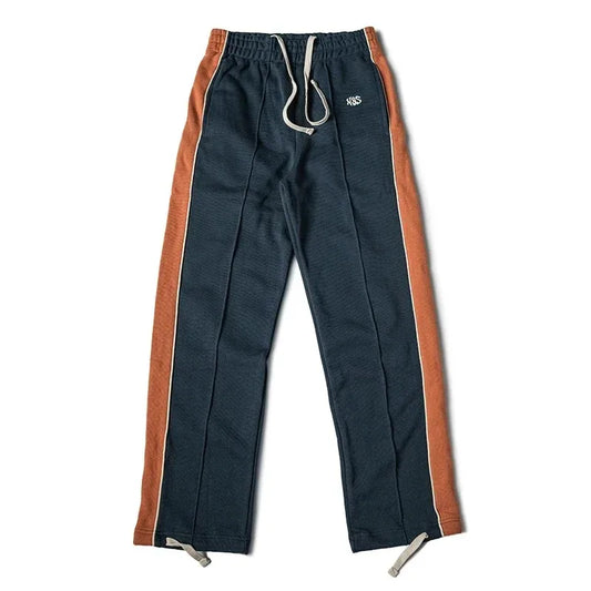 Non Stock 80s Old School Style Two-Tone Sweatpants Mens Cotton Jogging Trousers Streetwear Tracksuits