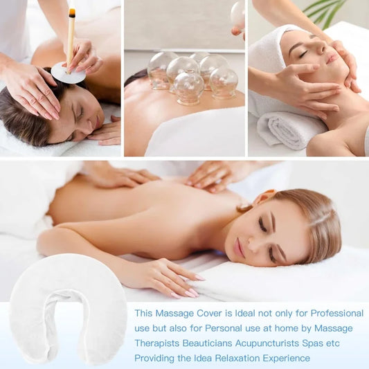 100/10pcs Non-Woven U-Shaped Headrest Pillowcase  Disposable Massage Face Rest Cradle Cover Fitted Headrest Beauty Salon Tools