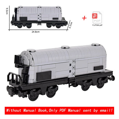 26cm Retro Double-Deck Passenger Train Car Building Blocks Model Green Gray Classic Train Display Toy for Hobbyists
