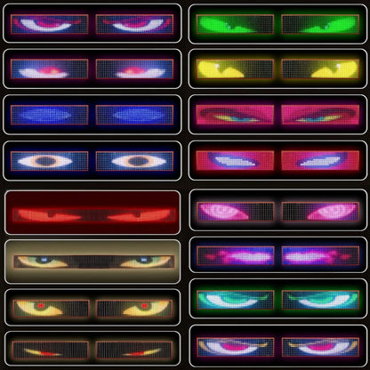APP Remote Control Truck Devil Eye LED Pixel Panel Light 12-24V DIY Custom Text Lighting Scrolling Foldable For Board Windshield