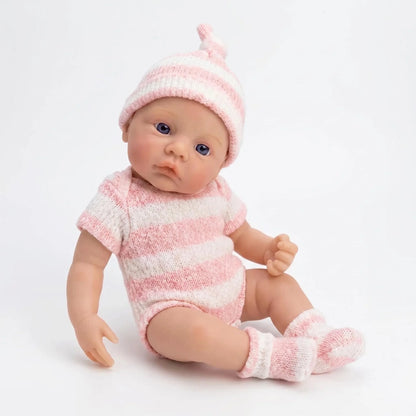 6Inch Handy Palm Mini Doll - Meadow NPK Full Solid Platinum Silicone Super Soft Flexible Elastic Toy with Matching Mini Cloth