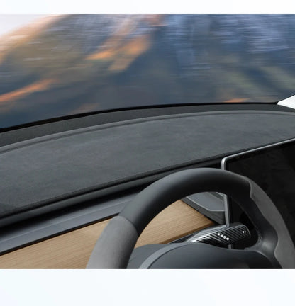 For Tesla Model Y Juniper Suede Leather Dashmat Model 3 Highland Car Dashboard Cover Pad Dash Mat SunShade Carpet Accessories