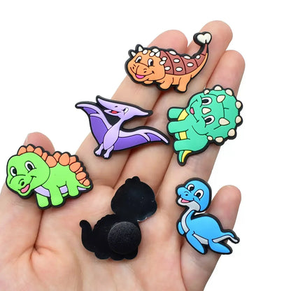 10-100pcs Cartoon Animal Dinosaur Shoe Charms PVC Accessories DIY Sandals Shoes Buckle Decorations fit Wristband Kids Man Gift