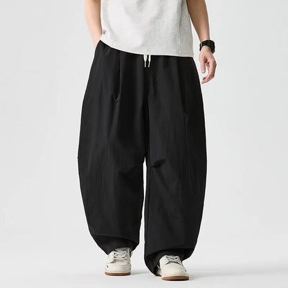 Wide Leg Pants Men and Women 2026 New Light Thin Solid Casual Harun Pants Elastic Waist Loose Oversize Fashion Trendy Streetwear