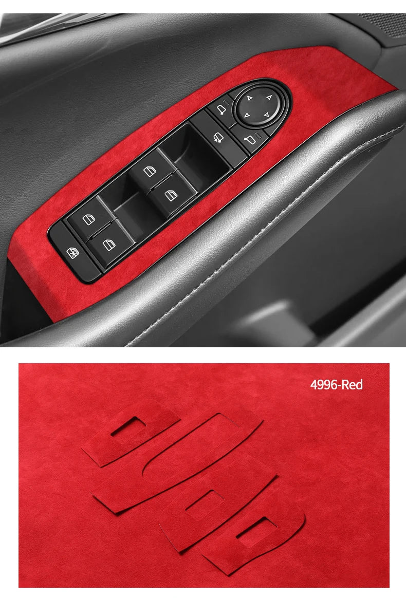 For Mazda 3 Axela Car Window Switch Lifter Control Panel Trim Frame Sticker Car Interior Tuning Accessories Made of Alcantara