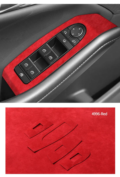 For Mazda 3 Axela Car Window Switch Lifter Control Panel Trim Frame Sticker Car Interior Tuning Accessories Made of Alcantara
