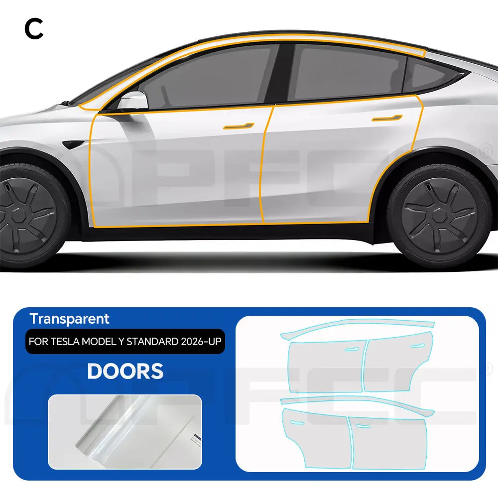 For Tesla Model Y Standard 2026 Clear High Gloss TPU PPF Paint Protection Film Self-Healing Scratch Resistant Invisible Car Wrap