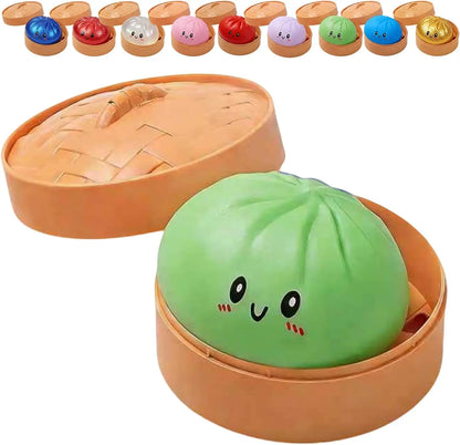 Glitter Dumpling Squishy Toy with Box Soft Sensory Squeeze Stress Relief Fidget Toy Cute Dumpling Slow Rising Gift for Kids Adul
