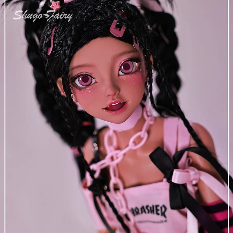 ShugaFairy Emery Bjd Doll 1/4 Lolita Pink Rock Rivet Style Y2K Dreadlocks Ball Jointed Dolls for  Fullset Option