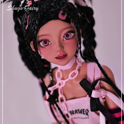 ShugaFairy Emery Bjd Doll 1/4 Lolita Pink Rock Rivet Style Y2K Dreadlocks Ball Jointed Dolls for  Fullset Option