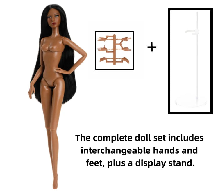 1/6 Scale Supermodel Female Body with 14 Joints Includes Multiple Wig Options And Extra Head for Collectible Figures