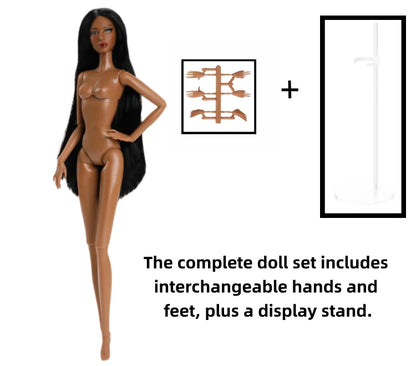 1/6 Scale Supermodel Female Body with 14 Joints Includes Multiple Wig Options And Extra Head for Collectible Figures