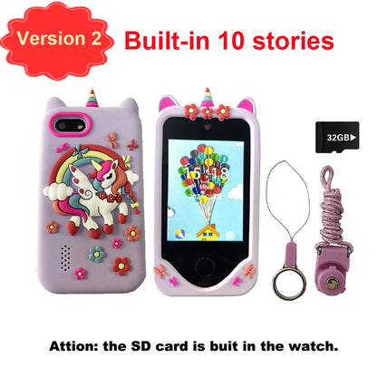 Children Phone Educational Toys 18 Games Musical Toy Baby Mobile Selfie Camera With 32G TF Card Toys for Kids Birthday Gifts