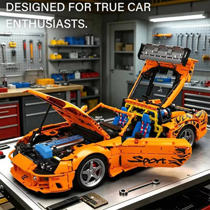 1:8 4508Pcs Classic Super Sports Car Building Blocks A80 Racing Car Model Bricks Desktop Ornament Toys Adult Gifts Boys