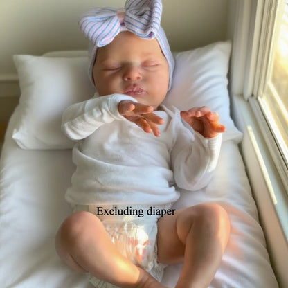 BZDOLL 50cm 20inch Asleep Reborn Baby Doll with 3D-paint Skin, Visible Veins (Soft Vinyl Limb, Cloth Body) Alive Newborn Art Toy for Kids Princess Gifts