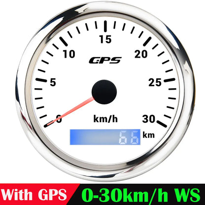 A 85MM GPS Speedometer For Motorcycle Marine Boat 30~200 Kmh Boat Car Truck Speed Gauge Meter With GPS Antenna 7 Color Backlight