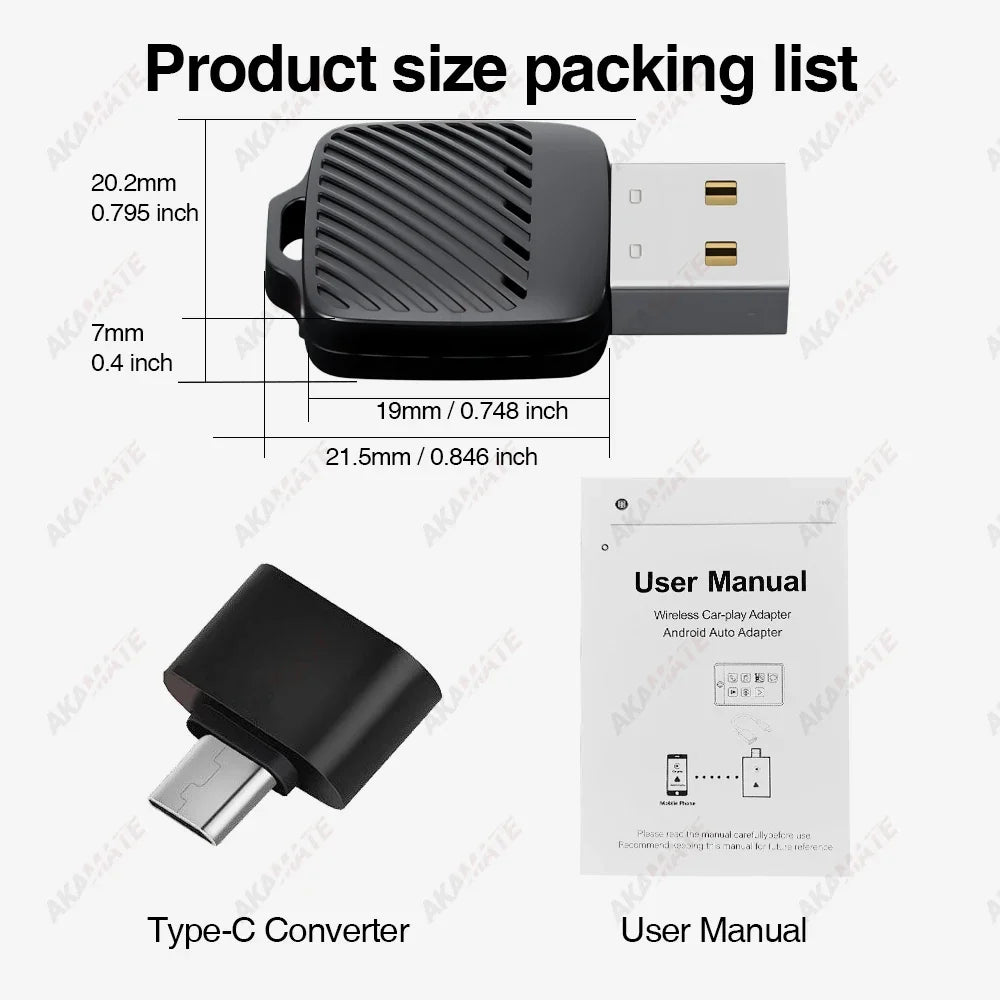 Wireless CarPlay Android Auto 2 in 1 Adapter AI Smart Box Dongle for Wired CarPlay Car Intelligent System Plug Play 5GHz WiFi