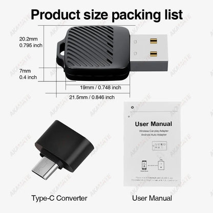 Wireless CarPlay Android Auto 2 in 1 Adapter AI Smart Box Dongle for Wired CarPlay Car Intelligent System Plug Play 5GHz WiFi