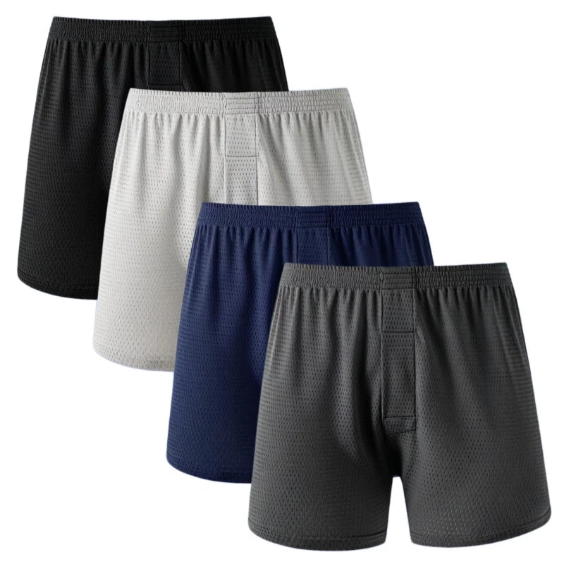 Men's Ice Silk Aro Pants Cool Touch Lightweight Breathable Loose Fit Sleepwear Men Underwear Plus Size 4-Pack