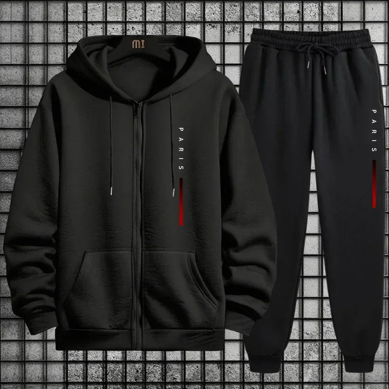 2025 new zipper sweaters chandelier pants street wear chandelier autumn and winter sports suits Paris fashion print men's casual