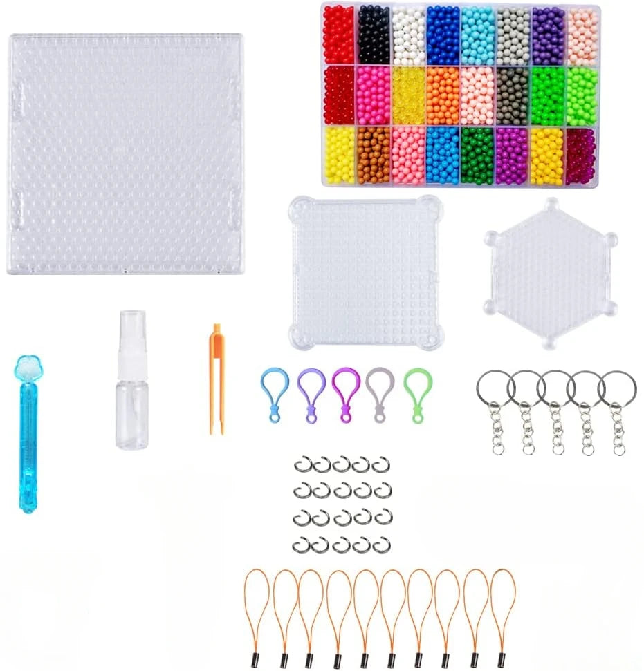 Non-Iron Magic Fuse Beads Kit 5mm 24 Colors 6000 Beads Creative Refill Set DIY Art Crafts Toys for Kids Beginners Craft Kit