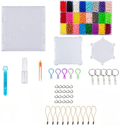 Non-Iron Magic Fuse Beads Kit 5mm 24 Colors 6000 Beads Creative Refill Set DIY Art Crafts Toys for Kids Beginners Craft Kit