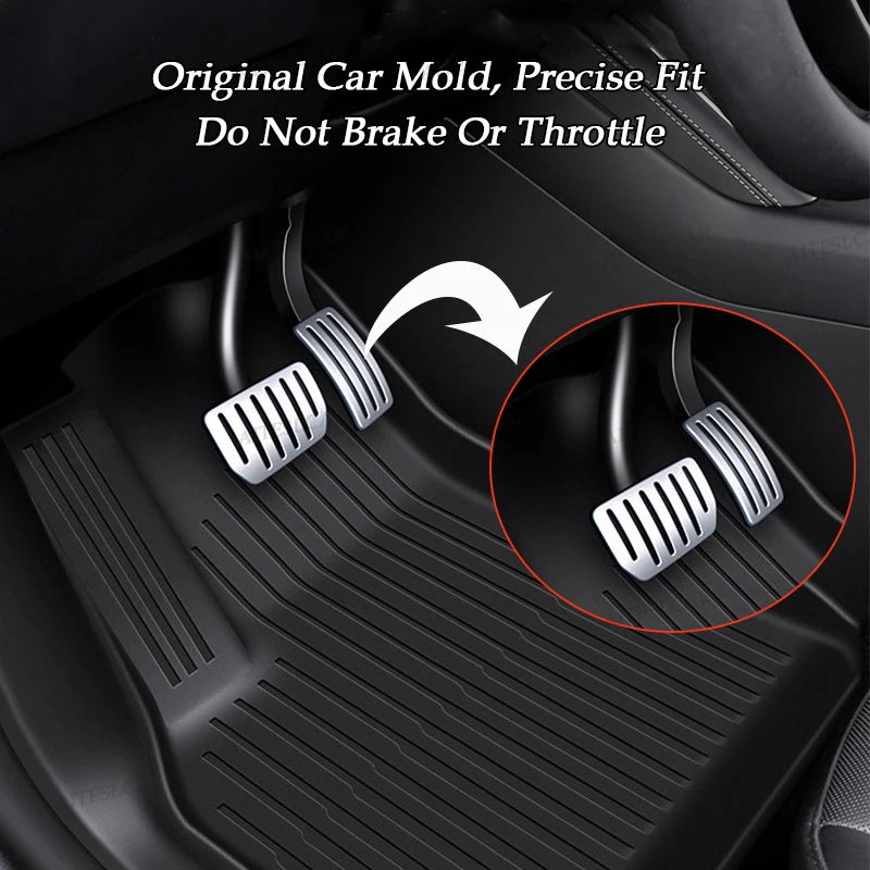 For Tesla New Model Y L Launch Premium / Performance 2026+ TPE Floor Mats Luggage Mat Wear-resistant Foot Pads ModelY Trunk Mats